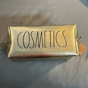 Nwt Rae dunn cosmetic bag gold new
